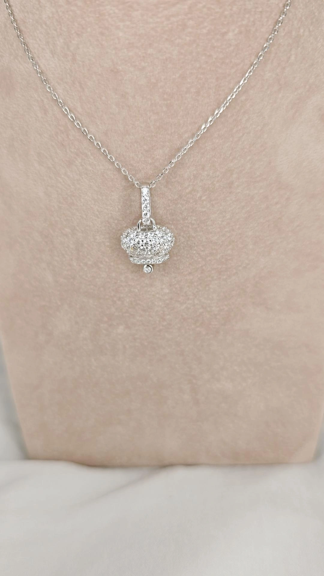 Collana Campanella Full Zirconi Argento 925 - immagine 2